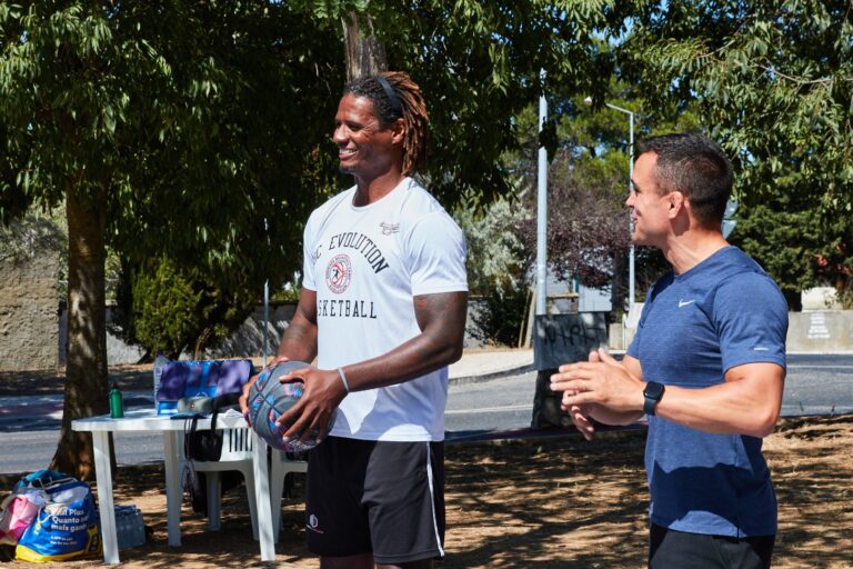 2nd Cascais Streetball Festival. SEA's director on the right and Carlos Andrade, former national and Basketball Player on the left